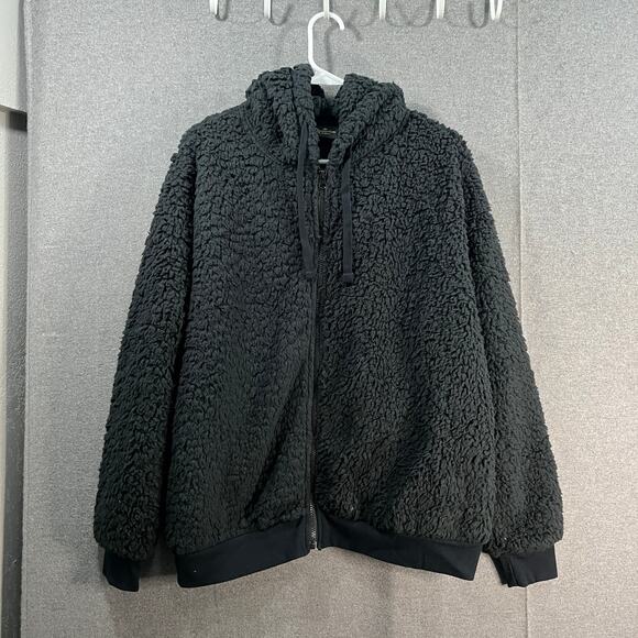 Yellowstone x BumbleBella by Jili Martin Sherpa Zip-Up Hoodie Black Large - Picture 1 of 11